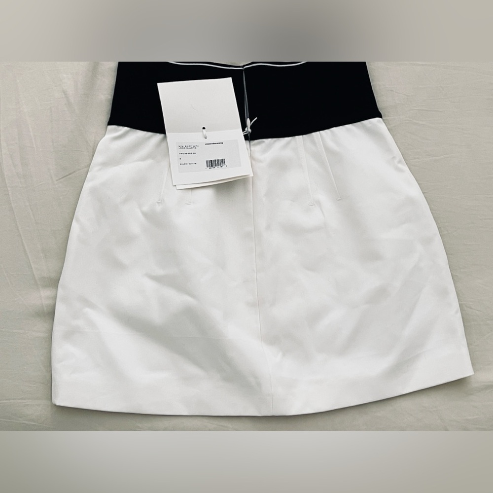 Alexander Wang logo elastic skirt in cotton tailoring - Picture 3 of 5